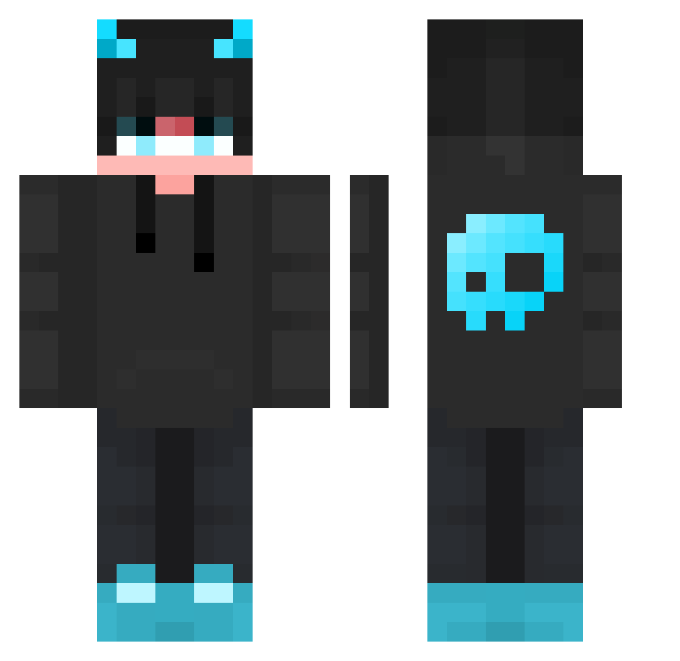 YOU_THIZZLE Minecraft skin, front and back view