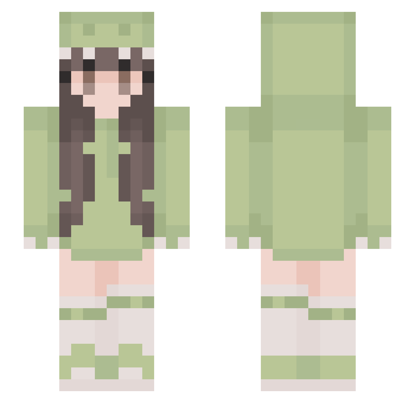Snoopy_Nook Minecraft skin, front and back view