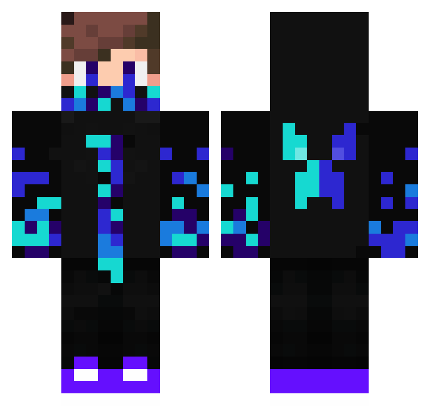 Wyattaustix Minecraft skin, front and back view