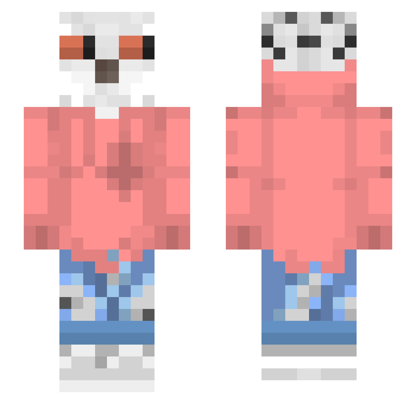 xDieEule Minecraft skin, front and back view
