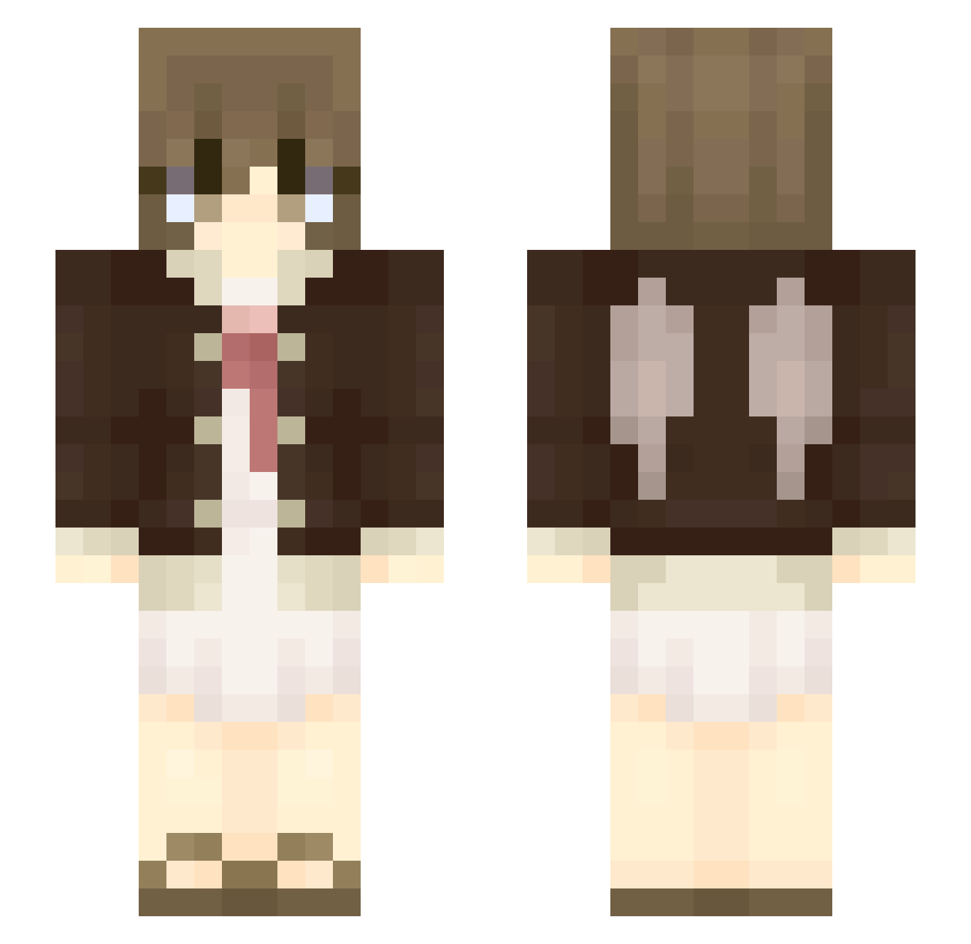 stinger Minecraft skin, front and back view