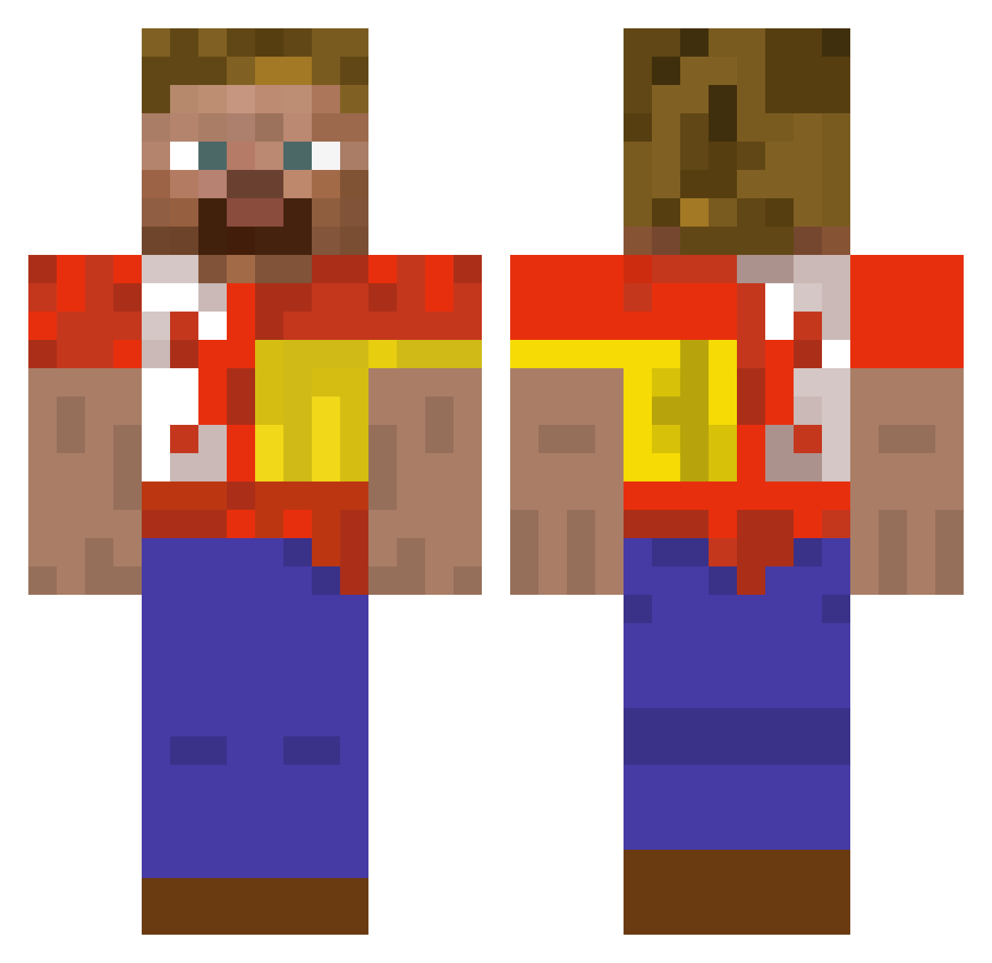 pug_muffin Minecraft skin, front and back view