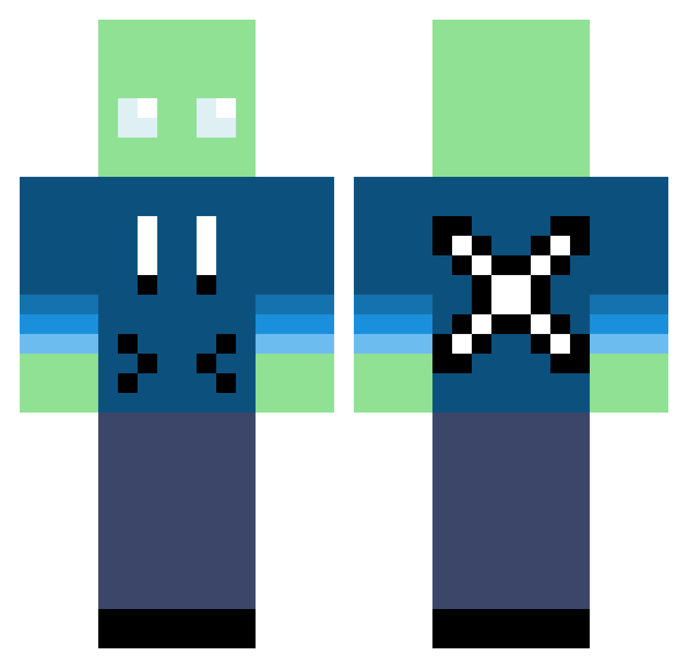 SoyJAVI3R Minecraft skin, front and back view