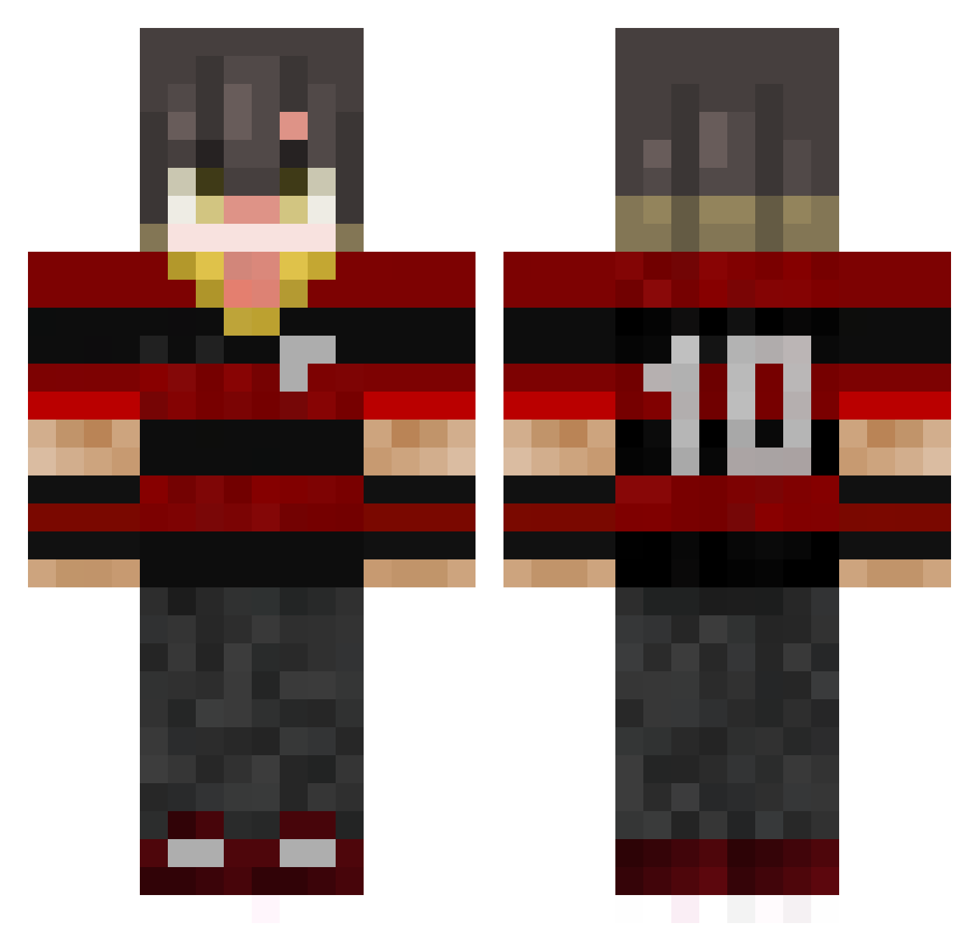 cartzsx Minecraft skin, front and back view