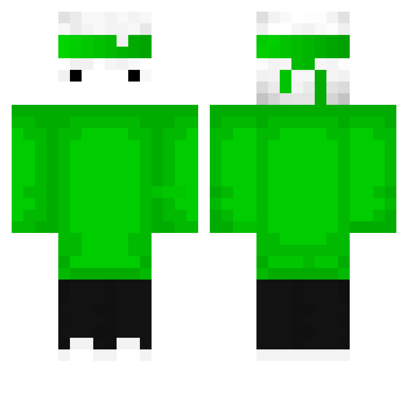 SenaxYT Minecraft skin, front and back view