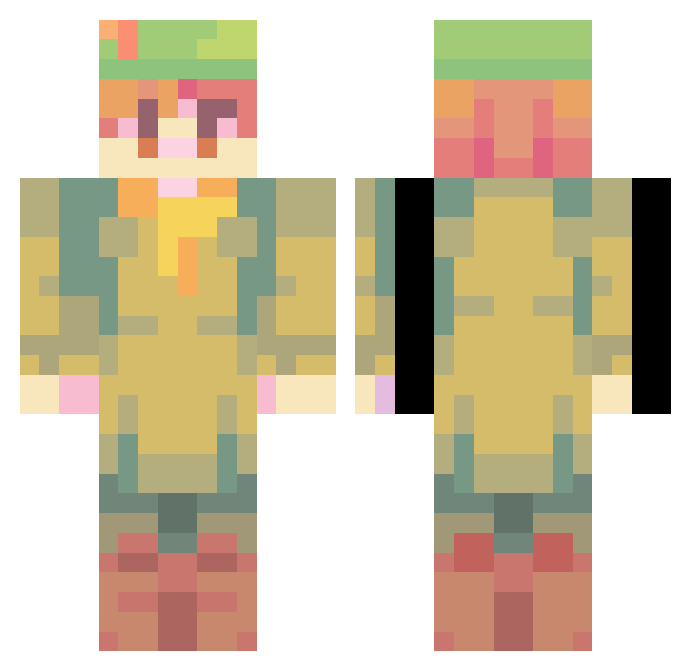 Spushok Minecraft skin, front and back view
