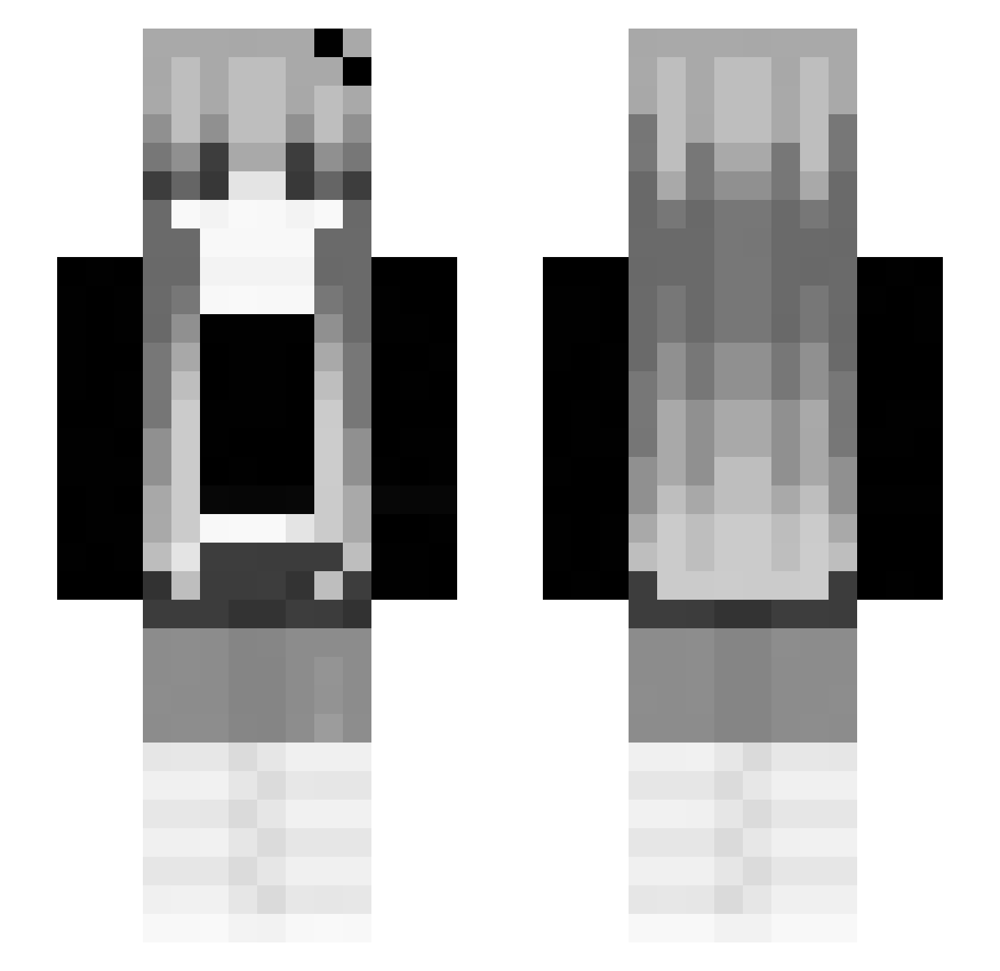 pumpIV Minecraft skin, front and back view