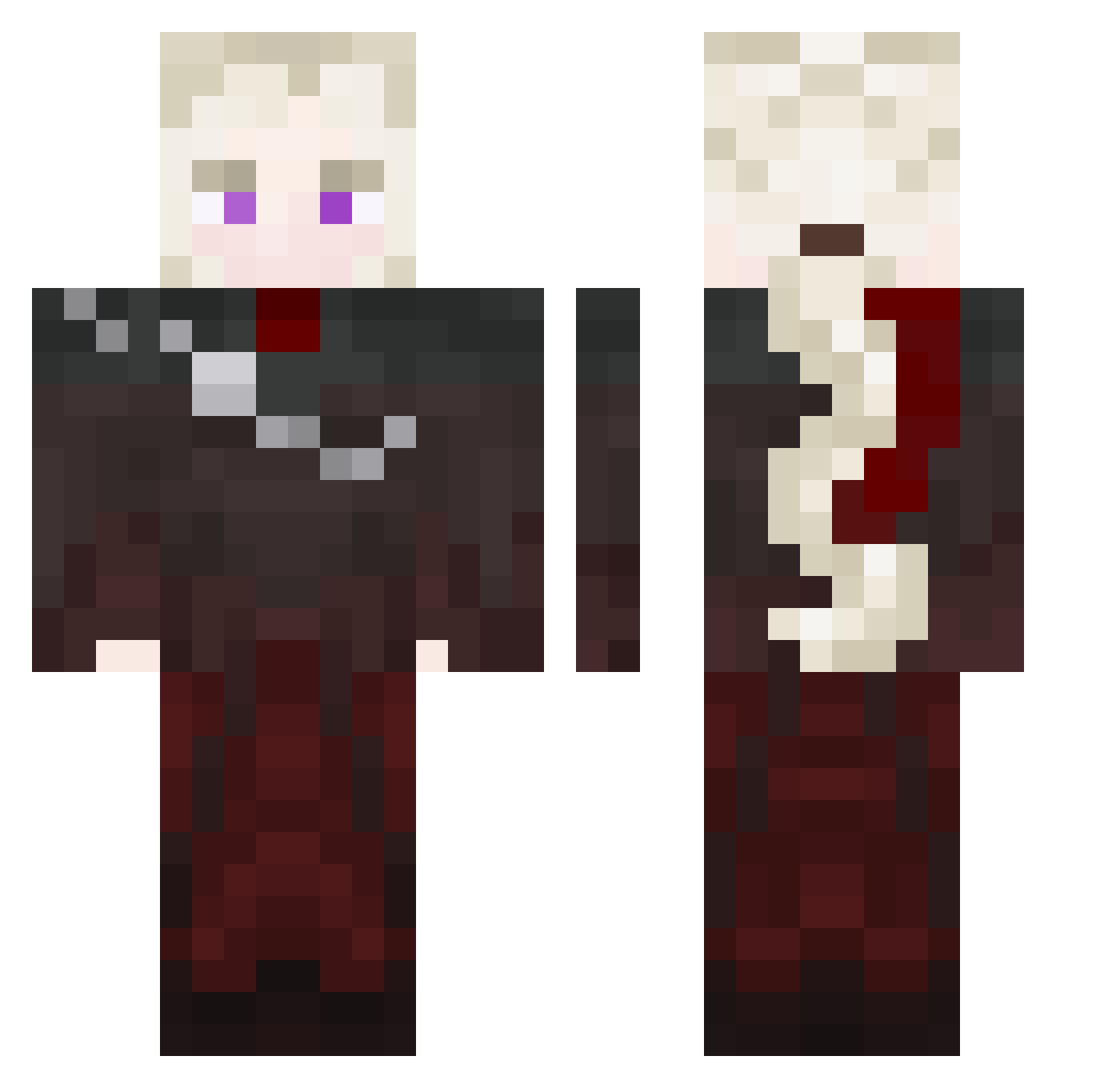 Figeron Minecraft skin, front and back view
