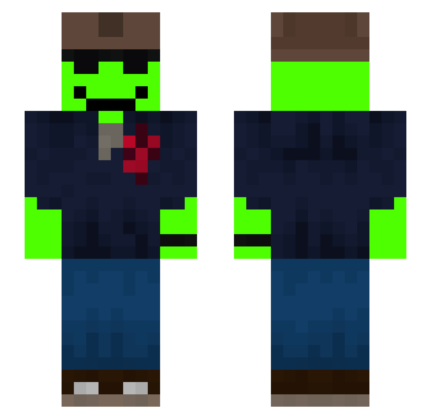 Space6942 Minecraft skin, front and back view