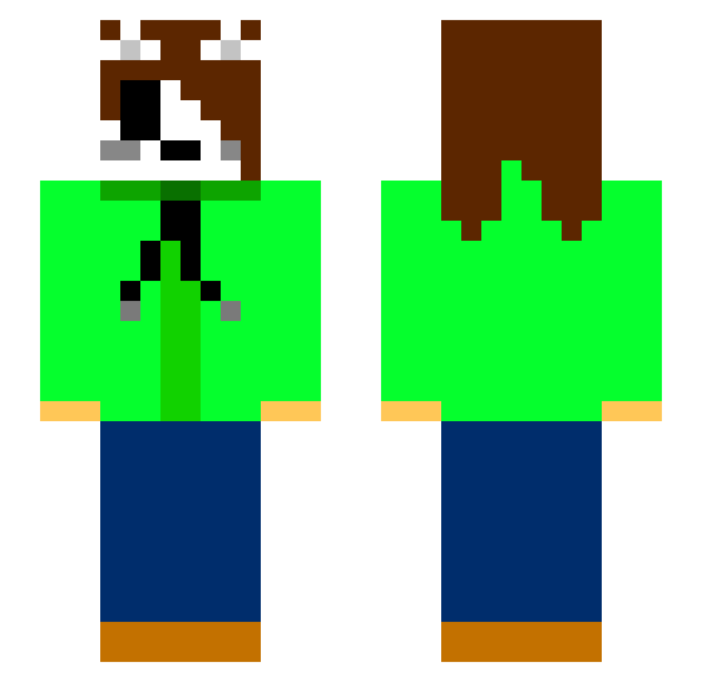 TTGamesYTOFFICAL Minecraft skin, front and back view