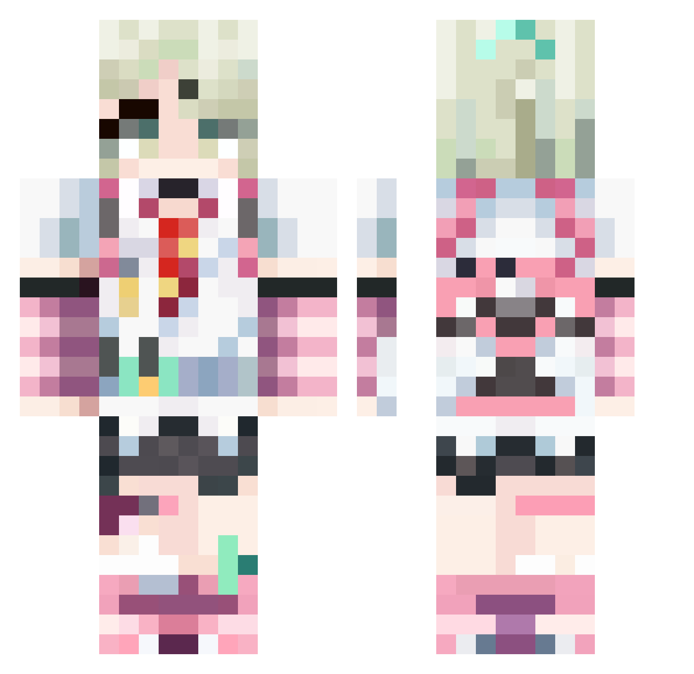 and4 Minecraft skin, front and back view