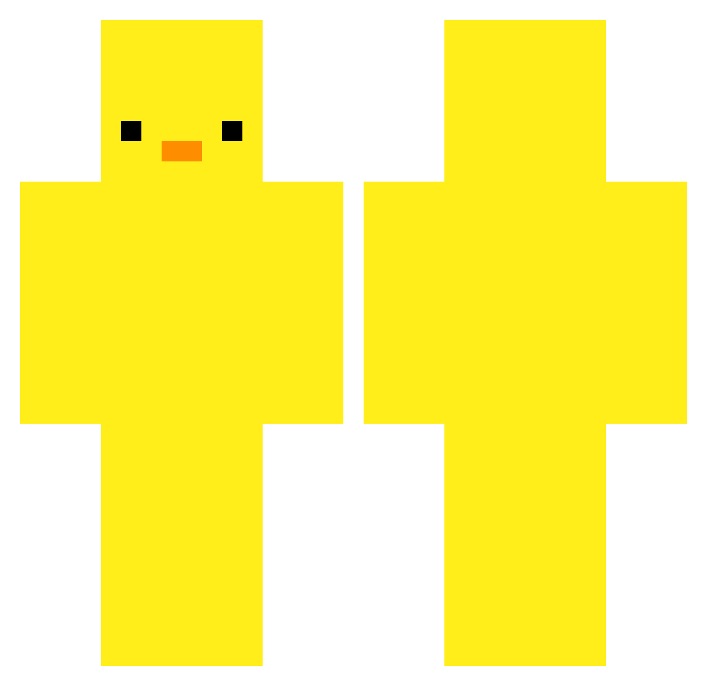 pokaiori Minecraft skin, front and back view