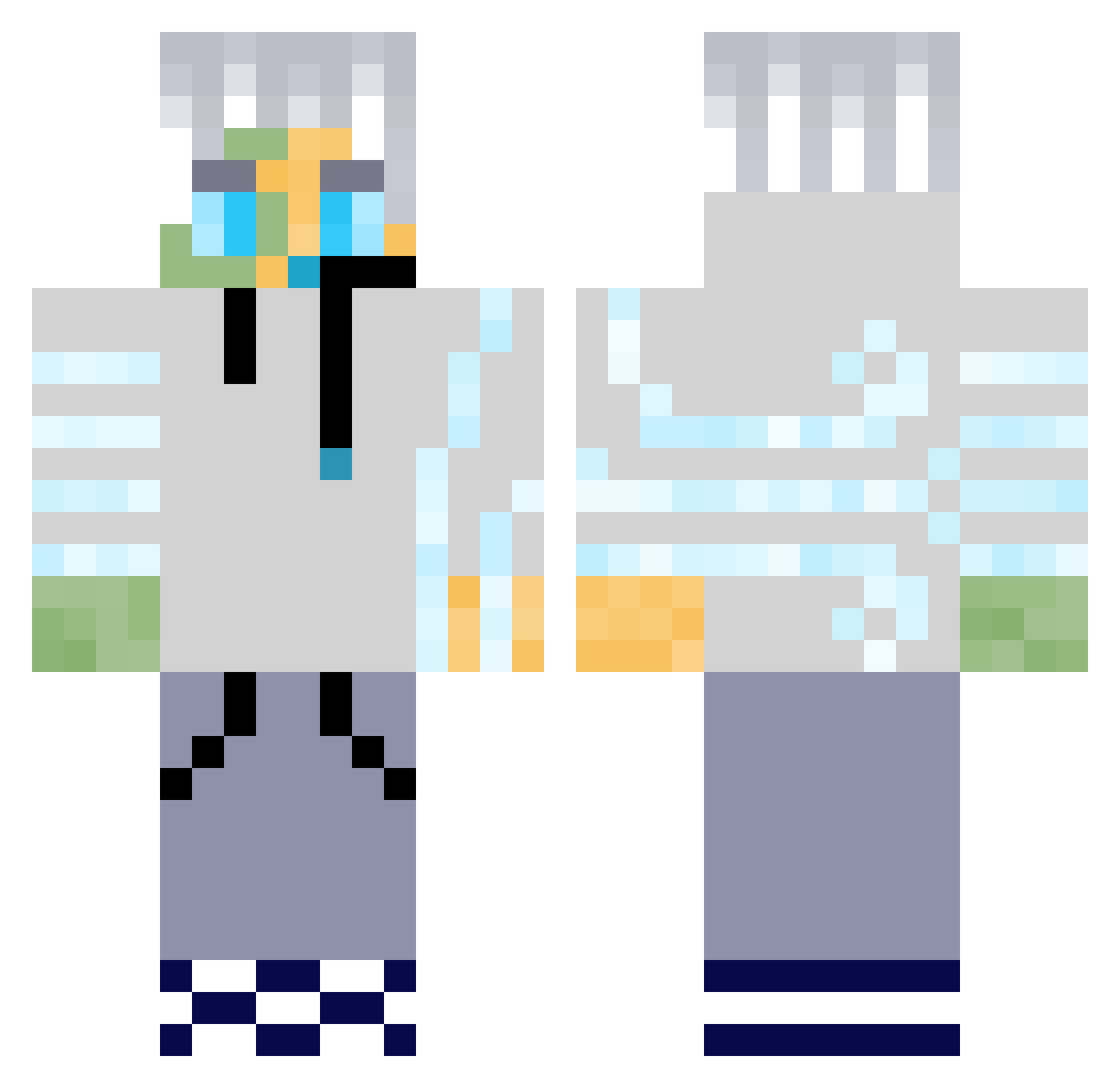 Airerikw Minecraft skin, front and back view