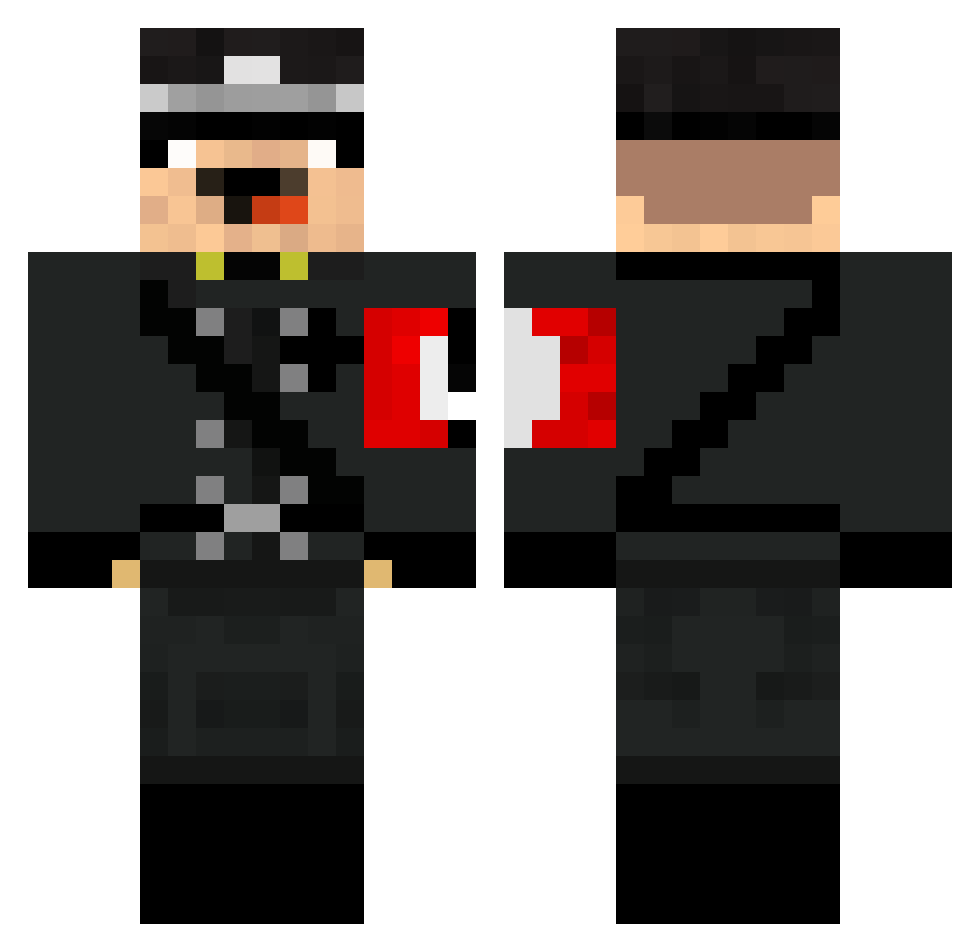 Utishka123 Minecraft skin, front and back view