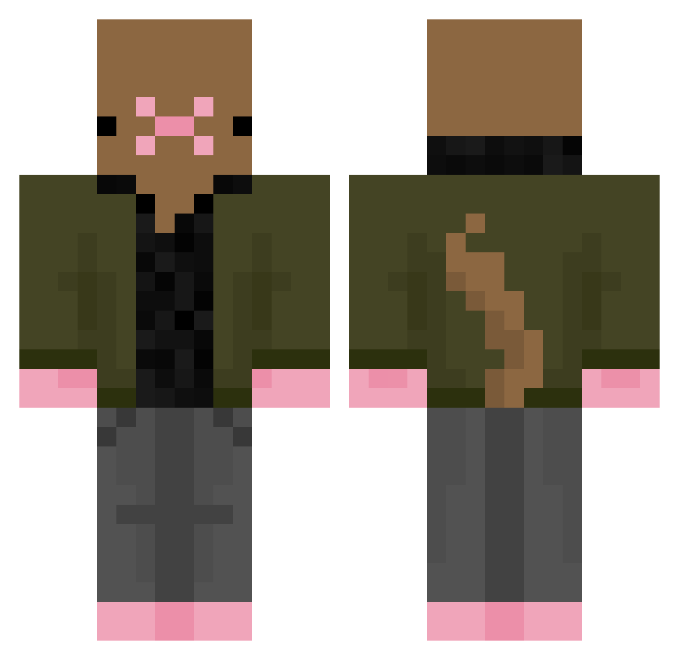 REZDOGG07 Minecraft skin, front and back view