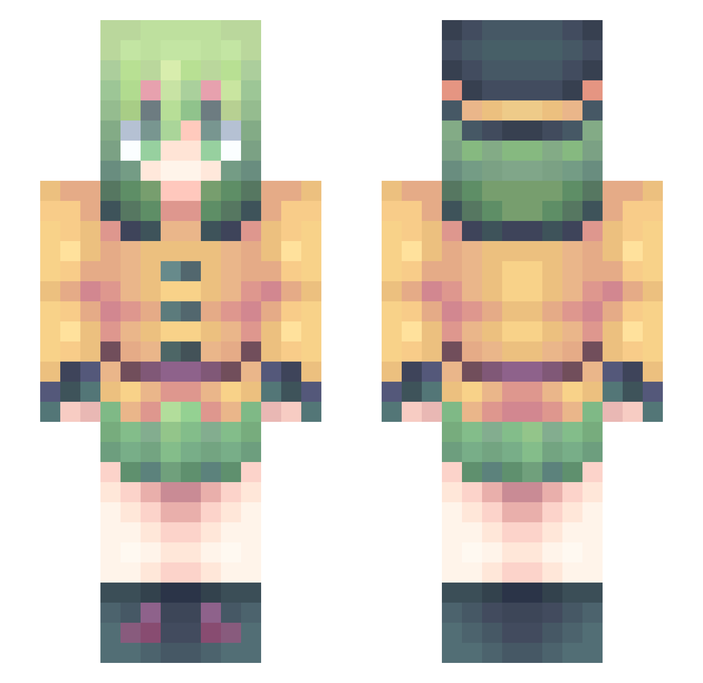 Sakyux Minecraft skin, front and back view