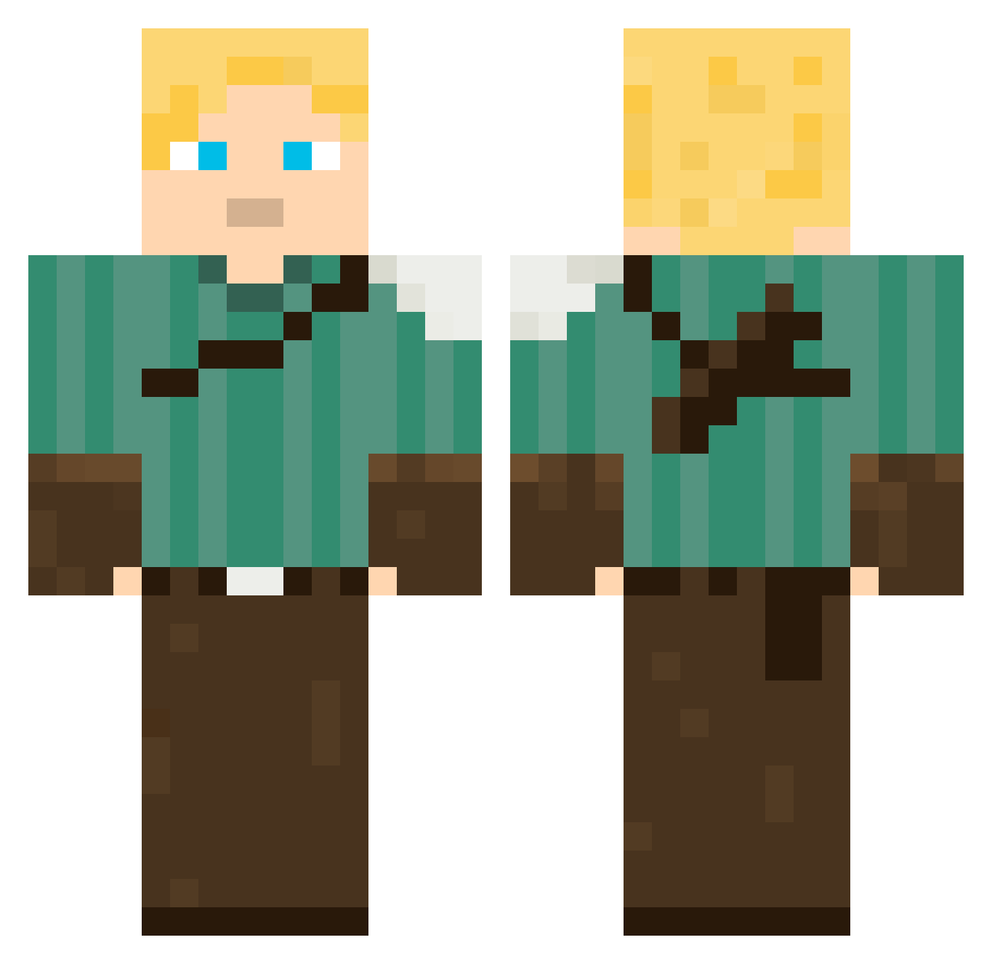 ChopMhee Minecraft skin, front and back view