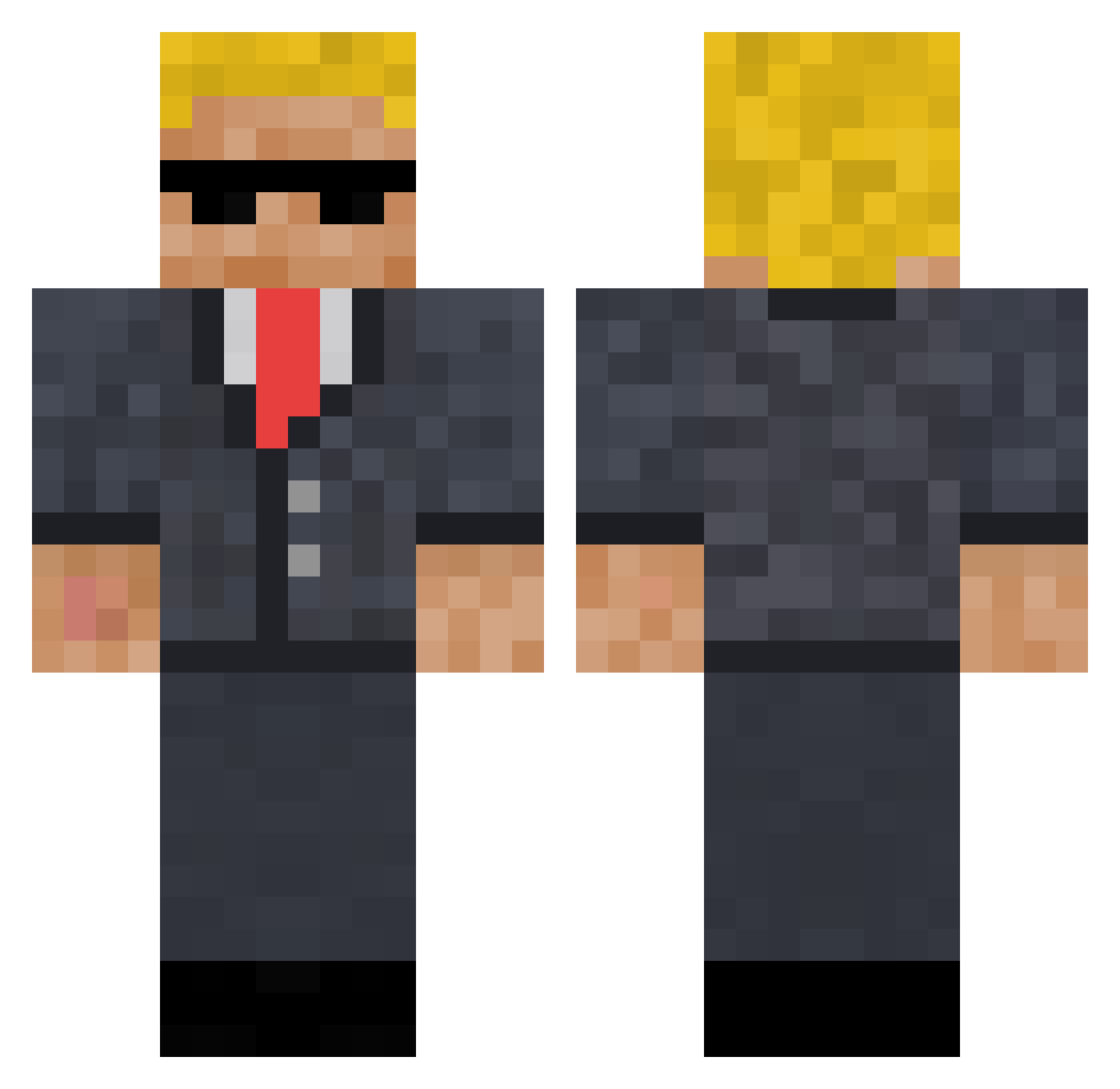 leRuebi Minecraft skin, front and back view