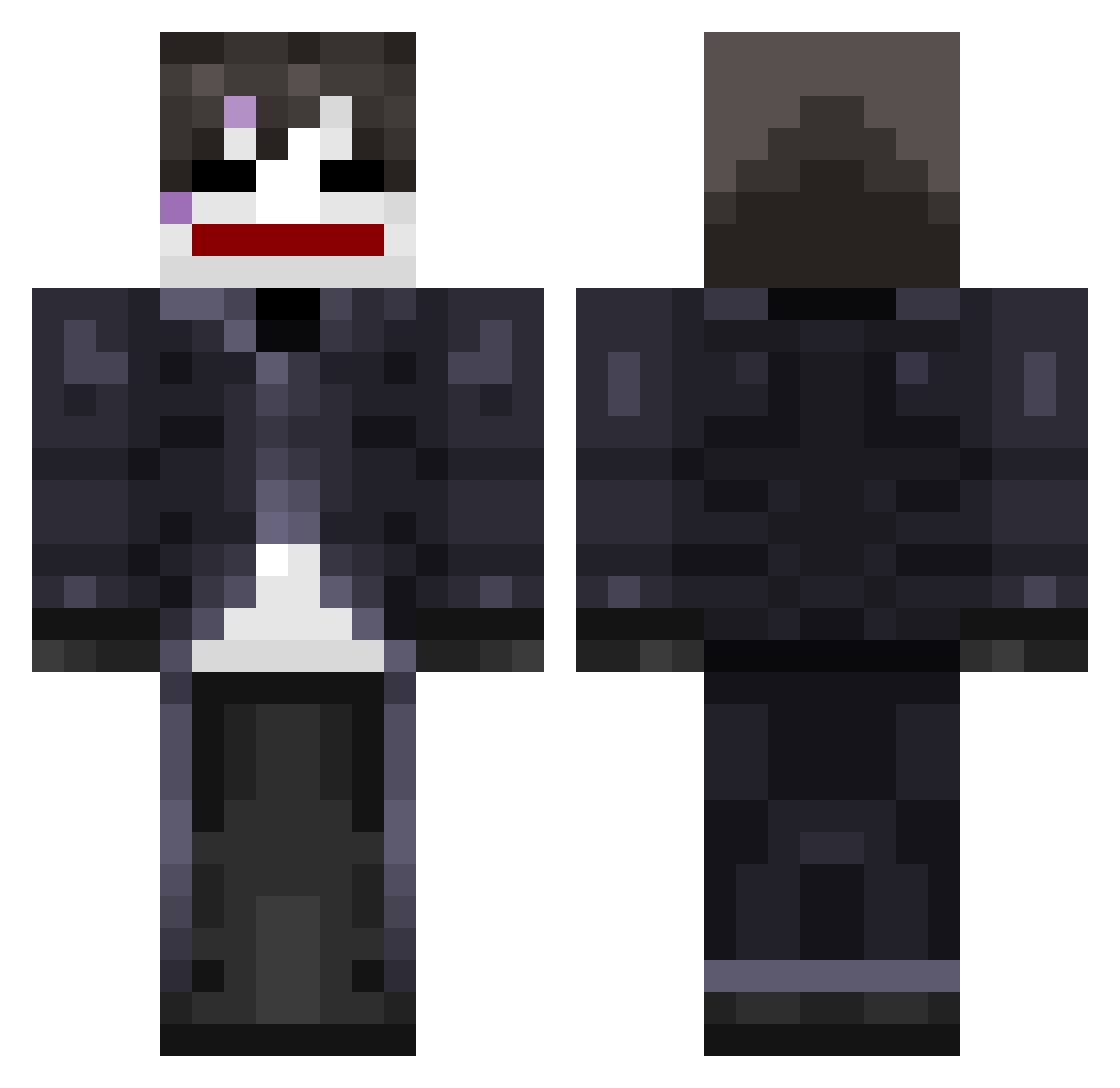 Misquote Minecraft skin, front and back view