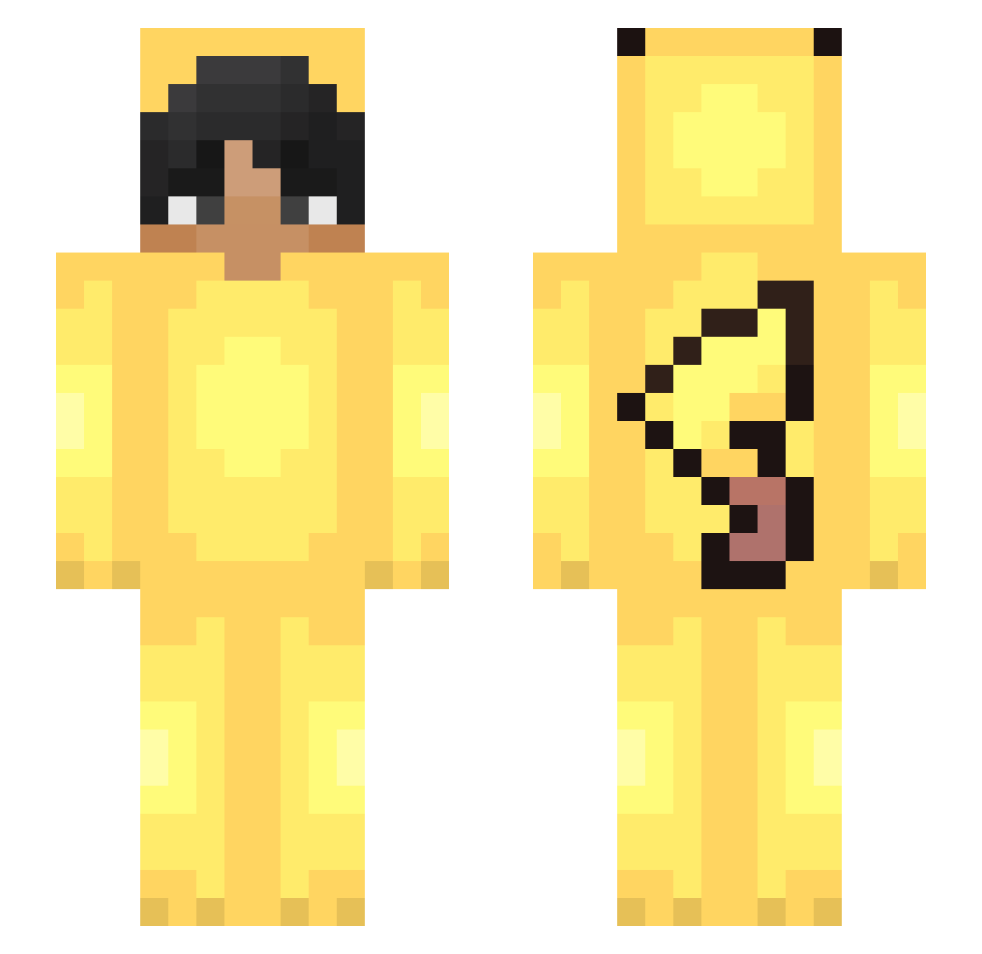 xPoke_ Minecraft skin, front and back view