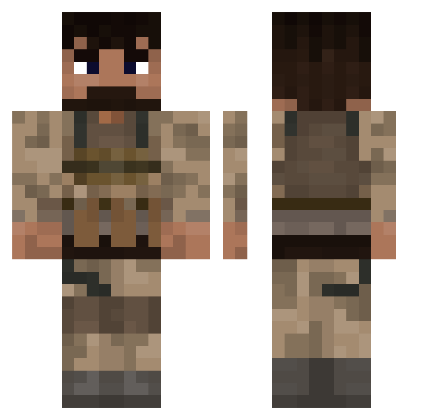 Broesel123 Minecraft skin, front and back view