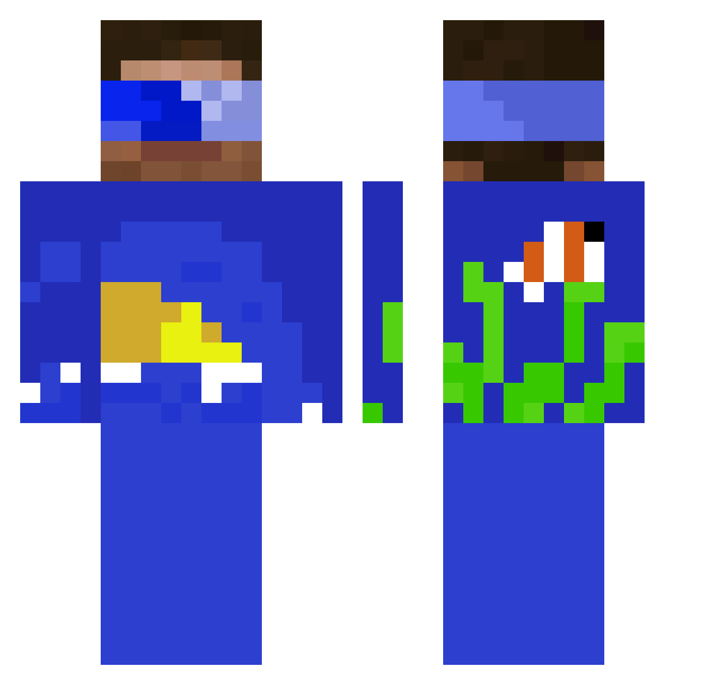 CammyOnMC Minecraft skin, front and back view