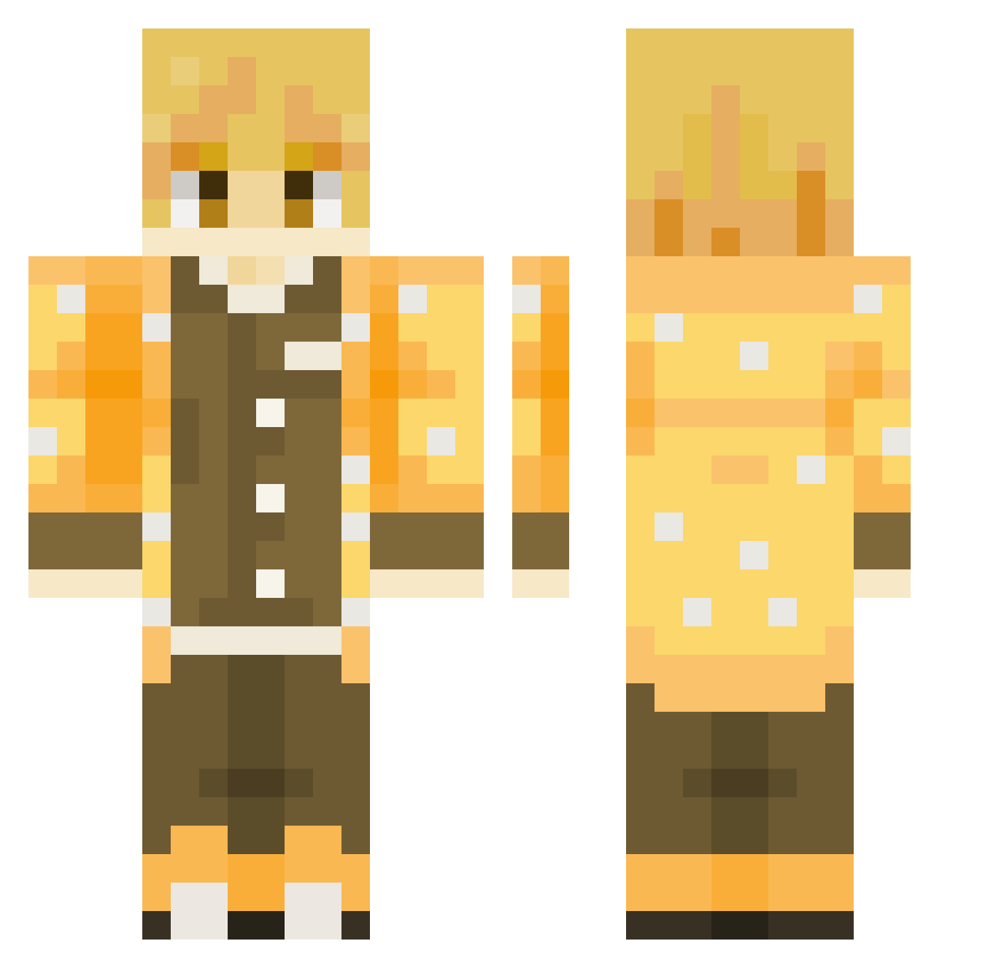 QuimVFGG Minecraft skin, front and back view