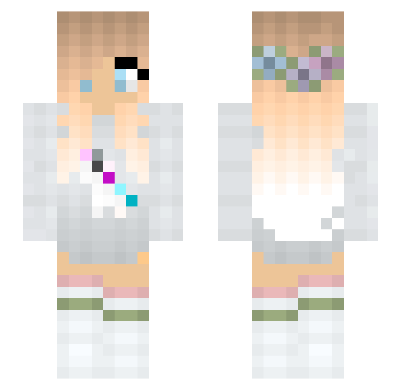 PupMint12 Minecraft skin, front and back view