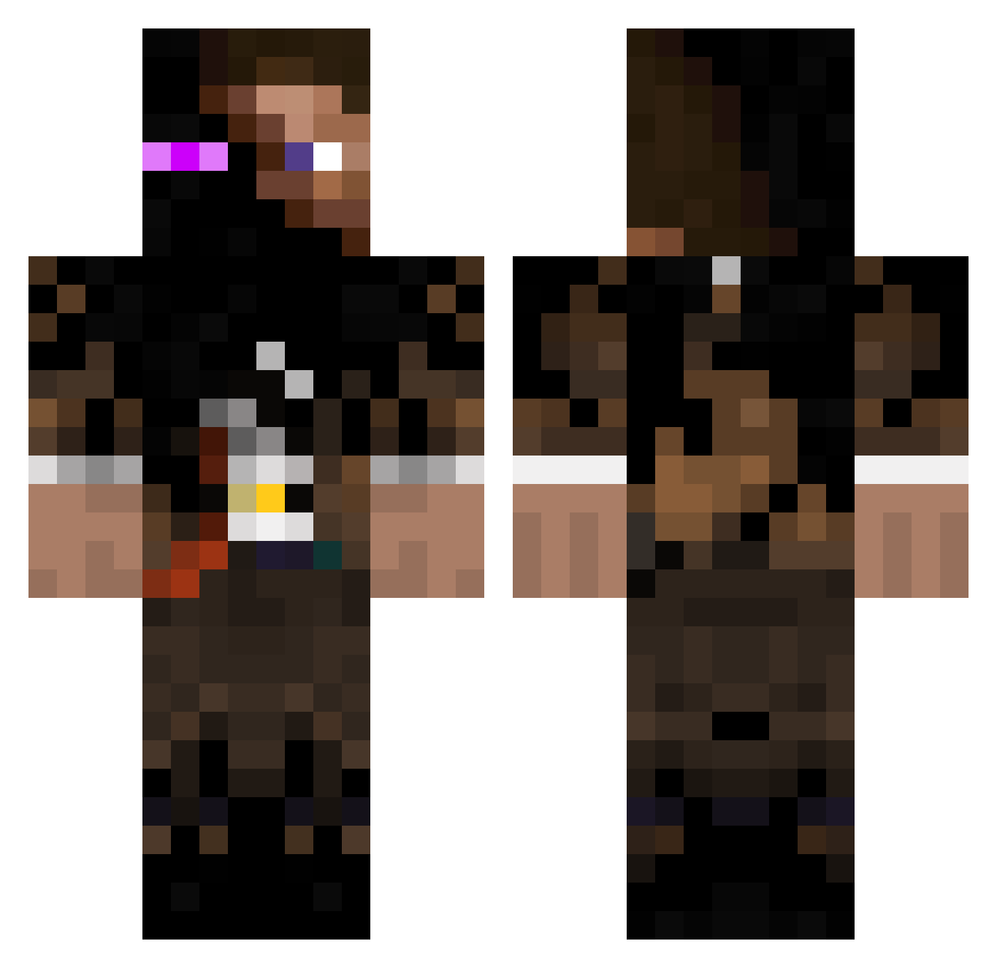 Cuckoo Minecraft skin, front and back view