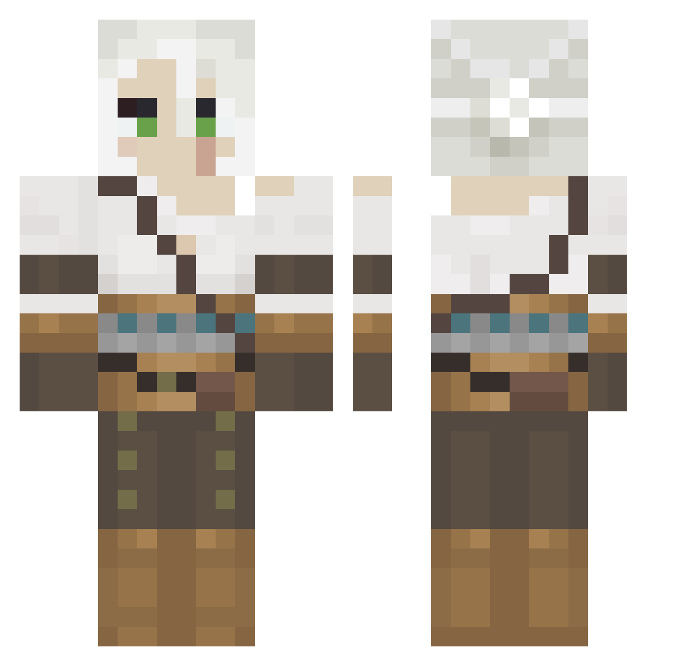 G4zYWi Minecraft skin, front and back view