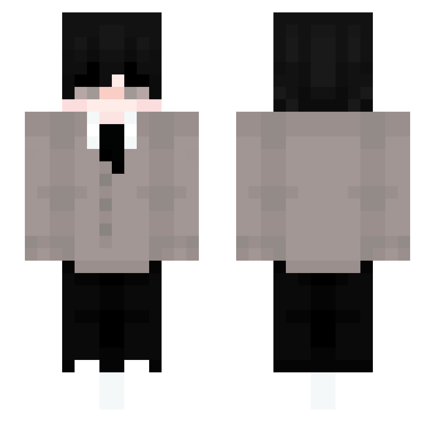 RazeIraze Minecraft skin, front and back view