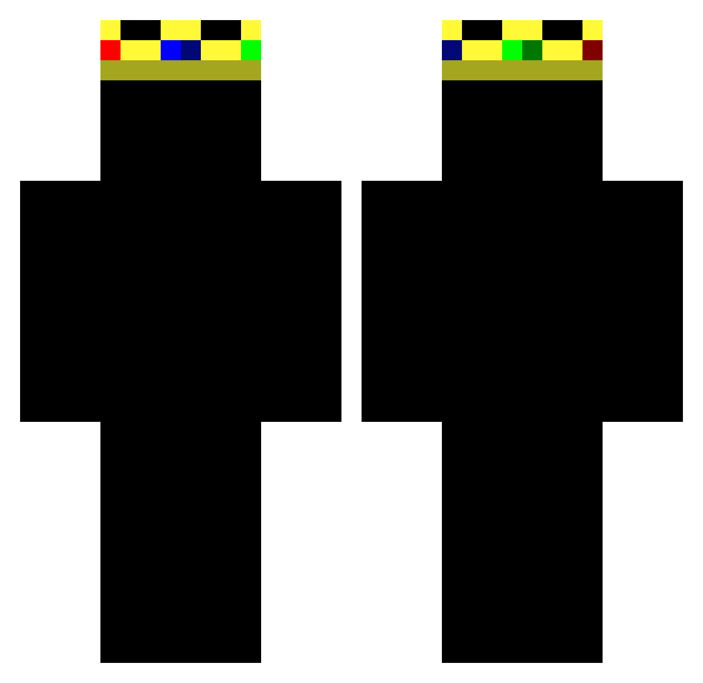Zhar1 Minecraft skin, front and back view