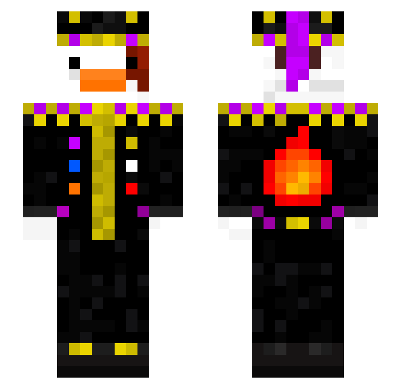 sillysamsam100 Minecraft skin, front and back view