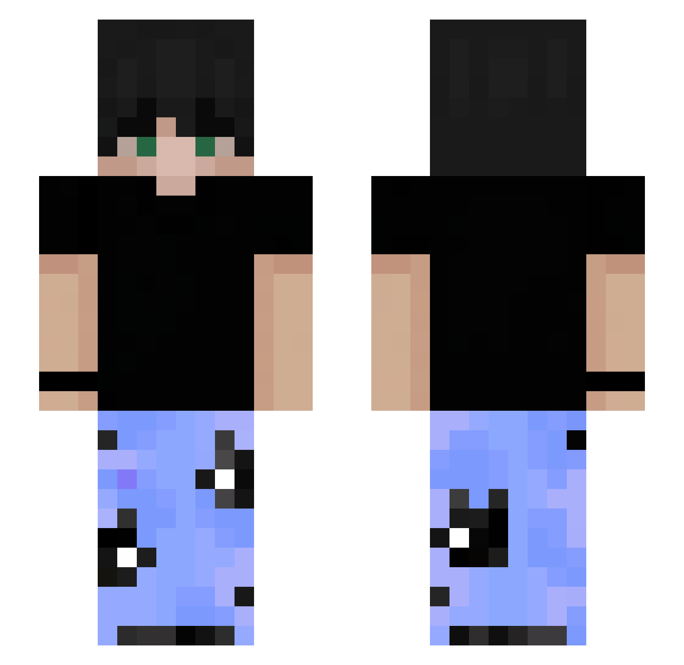 Taiyller Minecraft skin, front and back view