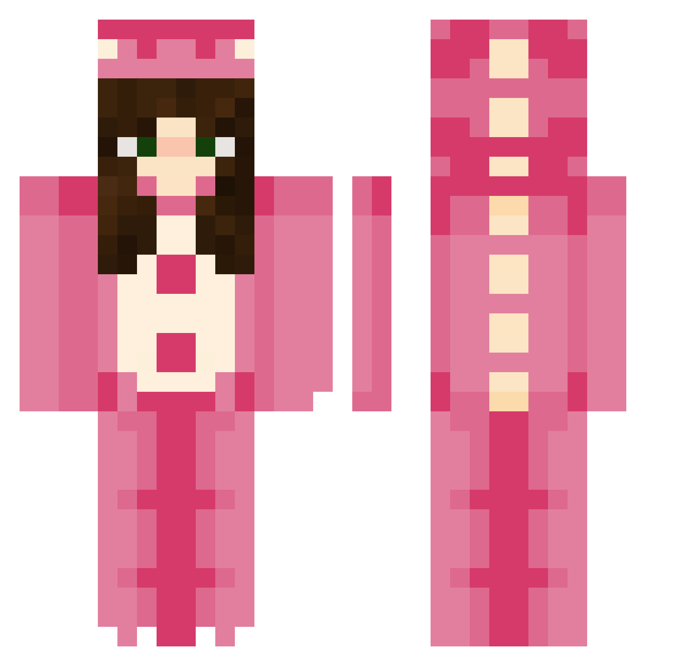 Elize20 Minecraft skin, front and back view