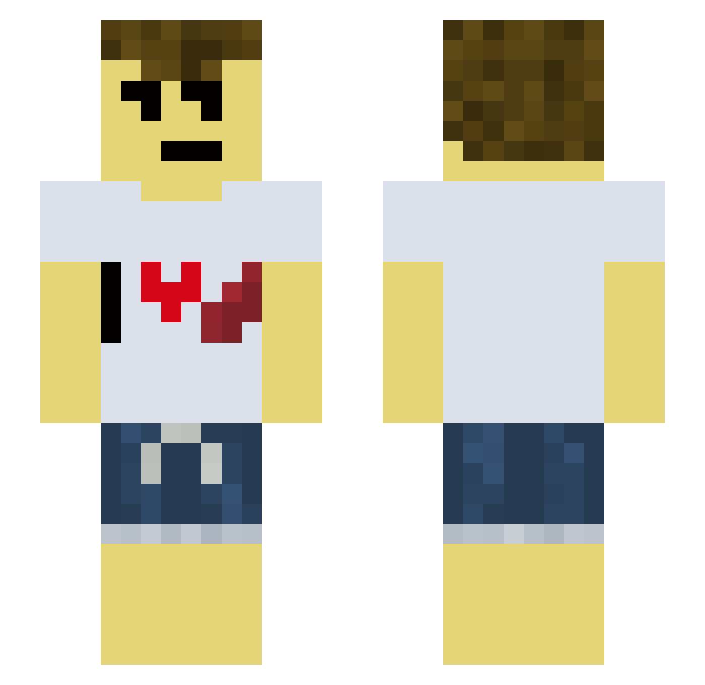 qfqt Minecraft skin, front and back view