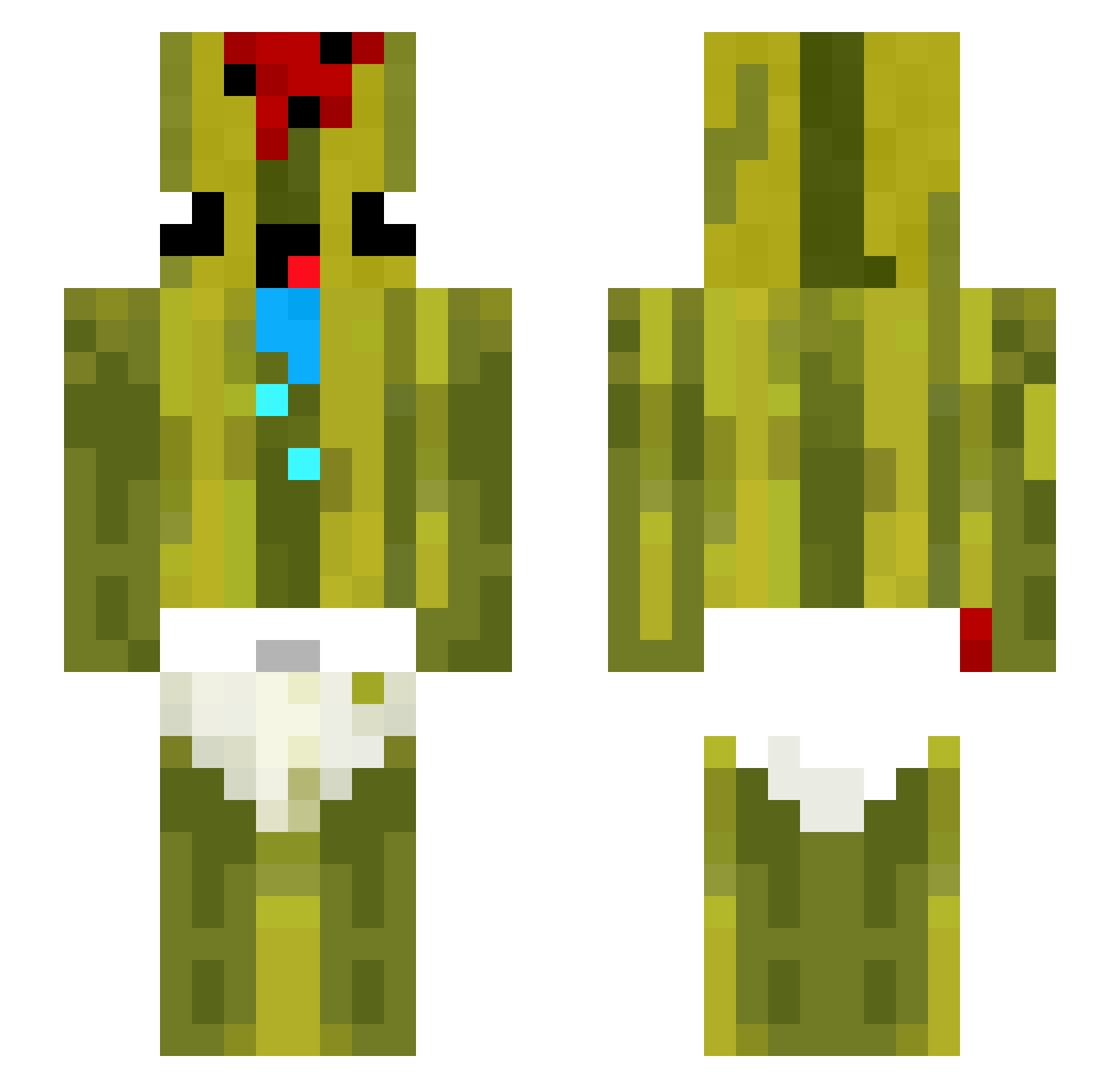AngryBubbles256 Minecraft skin, front and back view