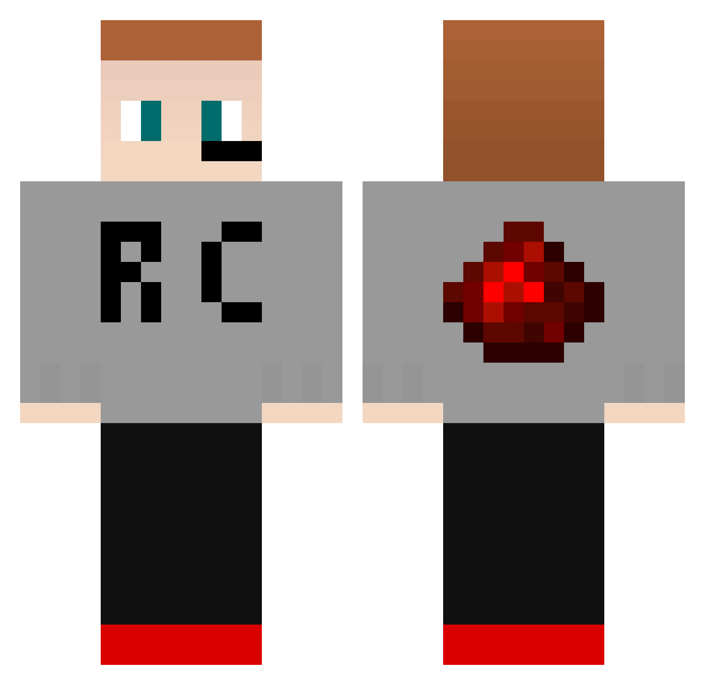 Chroma_165 Minecraft skin, front and back view