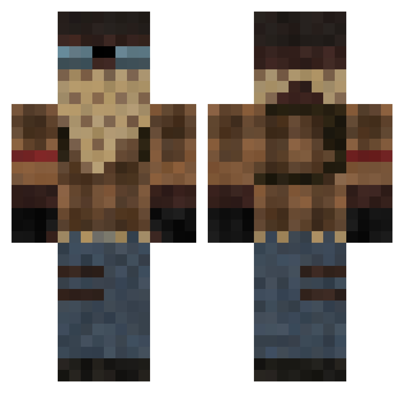 Wojas123GG Minecraft skin, front and back view