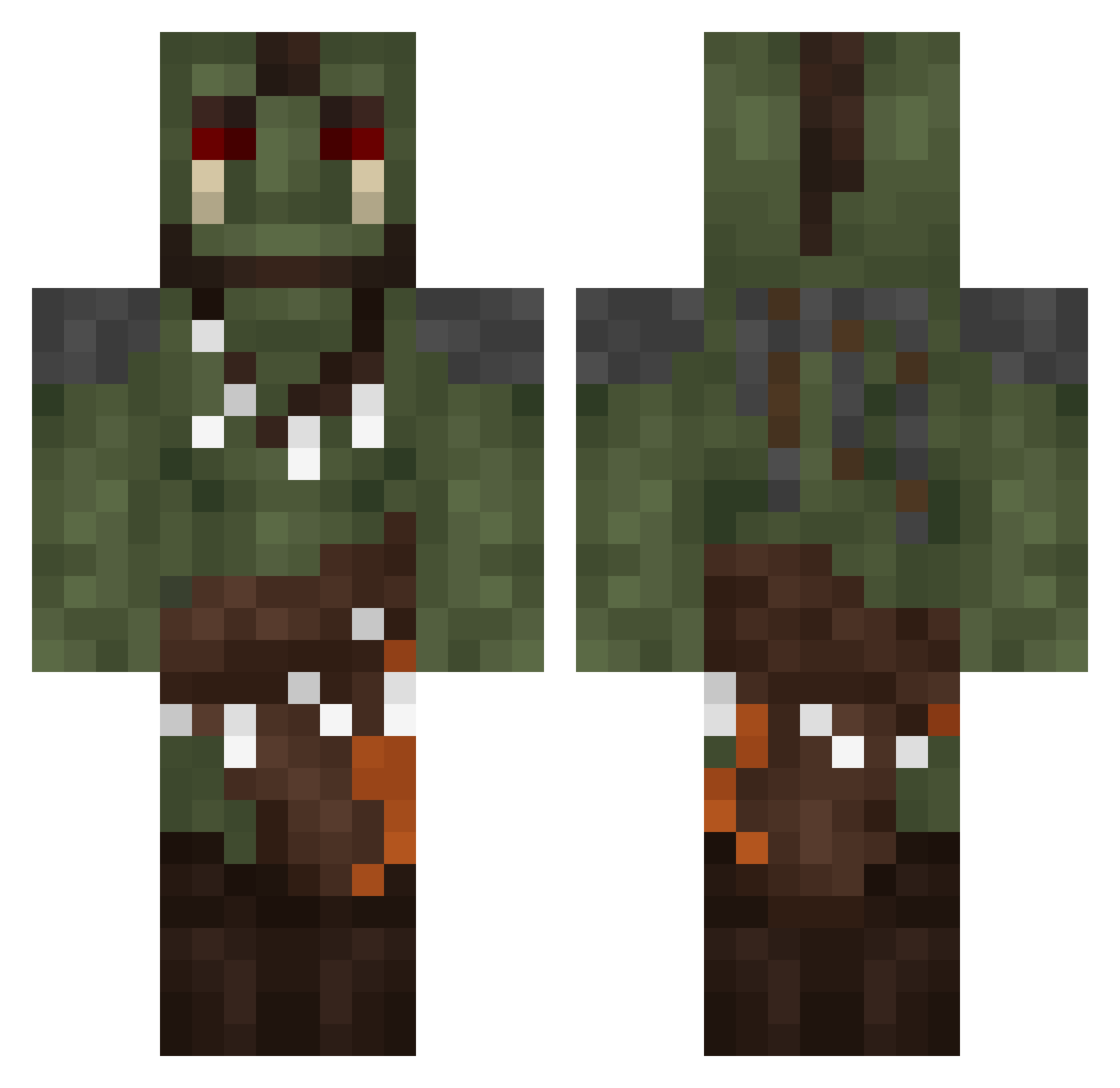 croyke Minecraft skin, front and back view