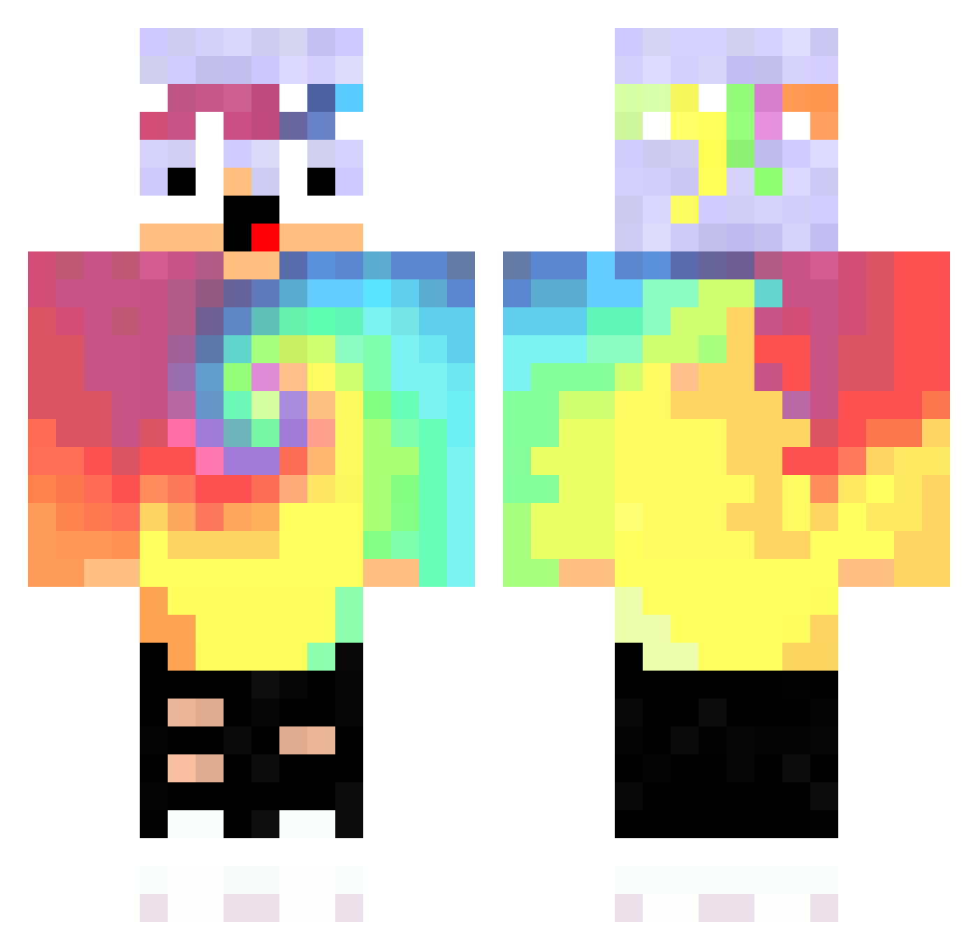 Trrey Minecraft skin, front and back view
