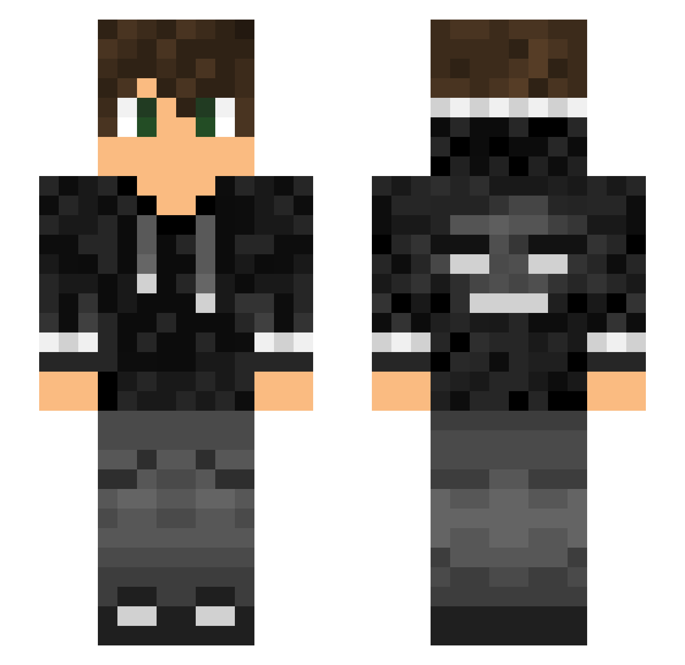 Socles Minecraft skin, front and back view