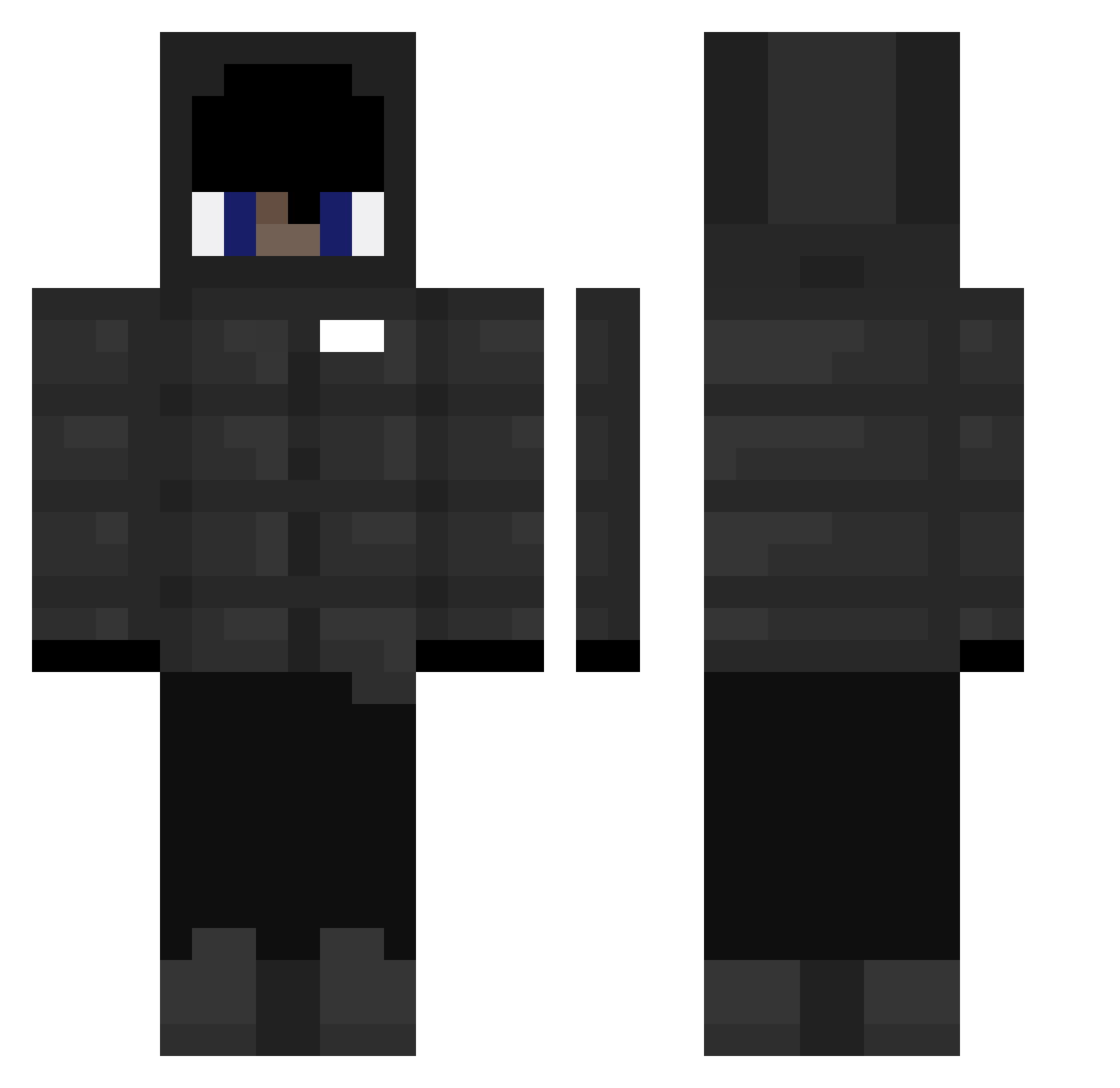Th1b3n Minecraft skin, front and back view