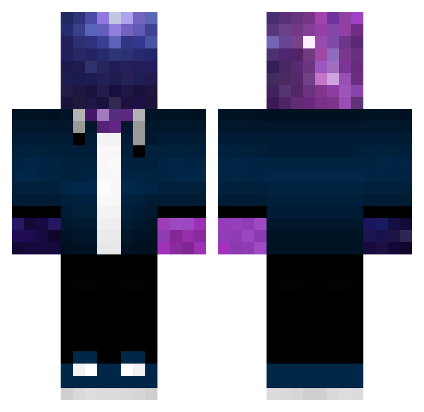ShadowCubeYT Minecraft skin, front and back view