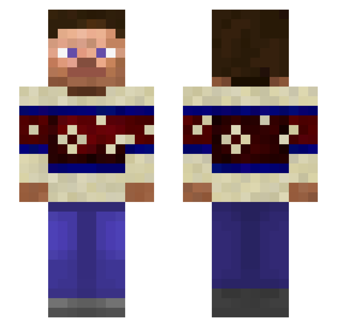 Thecoolestmonke Minecraft skin, front and back view