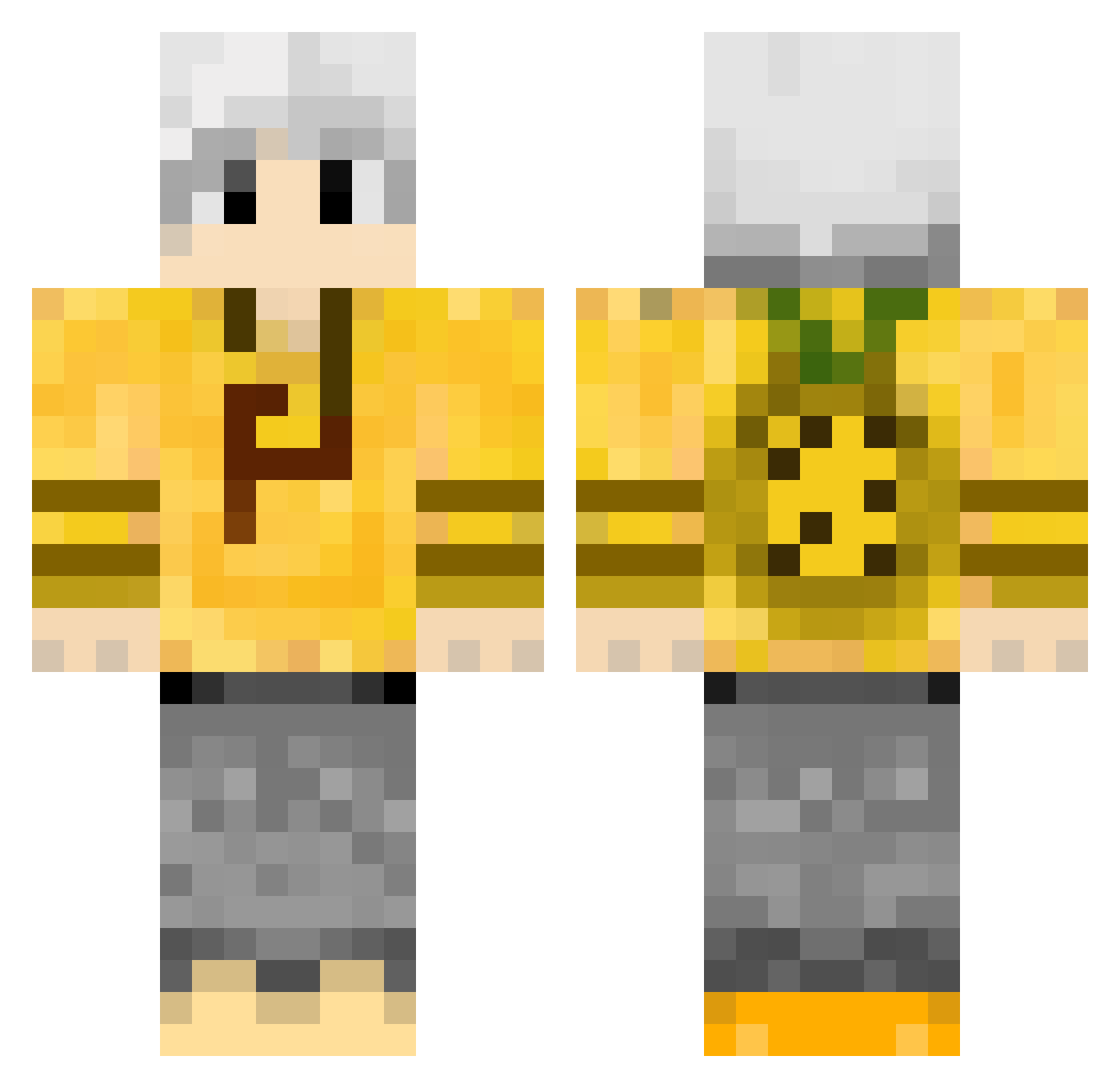 pineapplepineapp Minecraft skin, front and back view