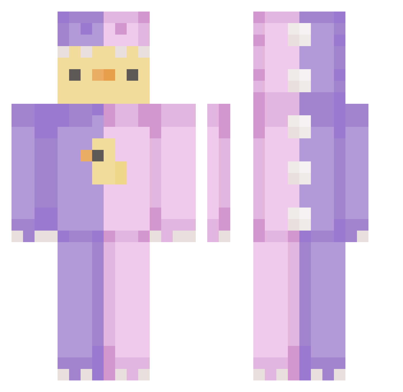 alrm Minecraft skin, front and back view