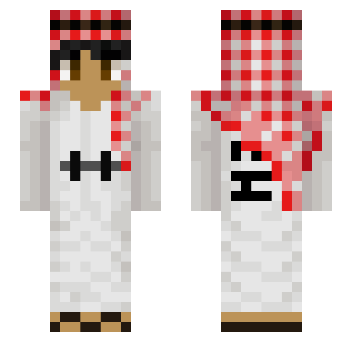PlutoDaGamer Minecraft skin, front and back view