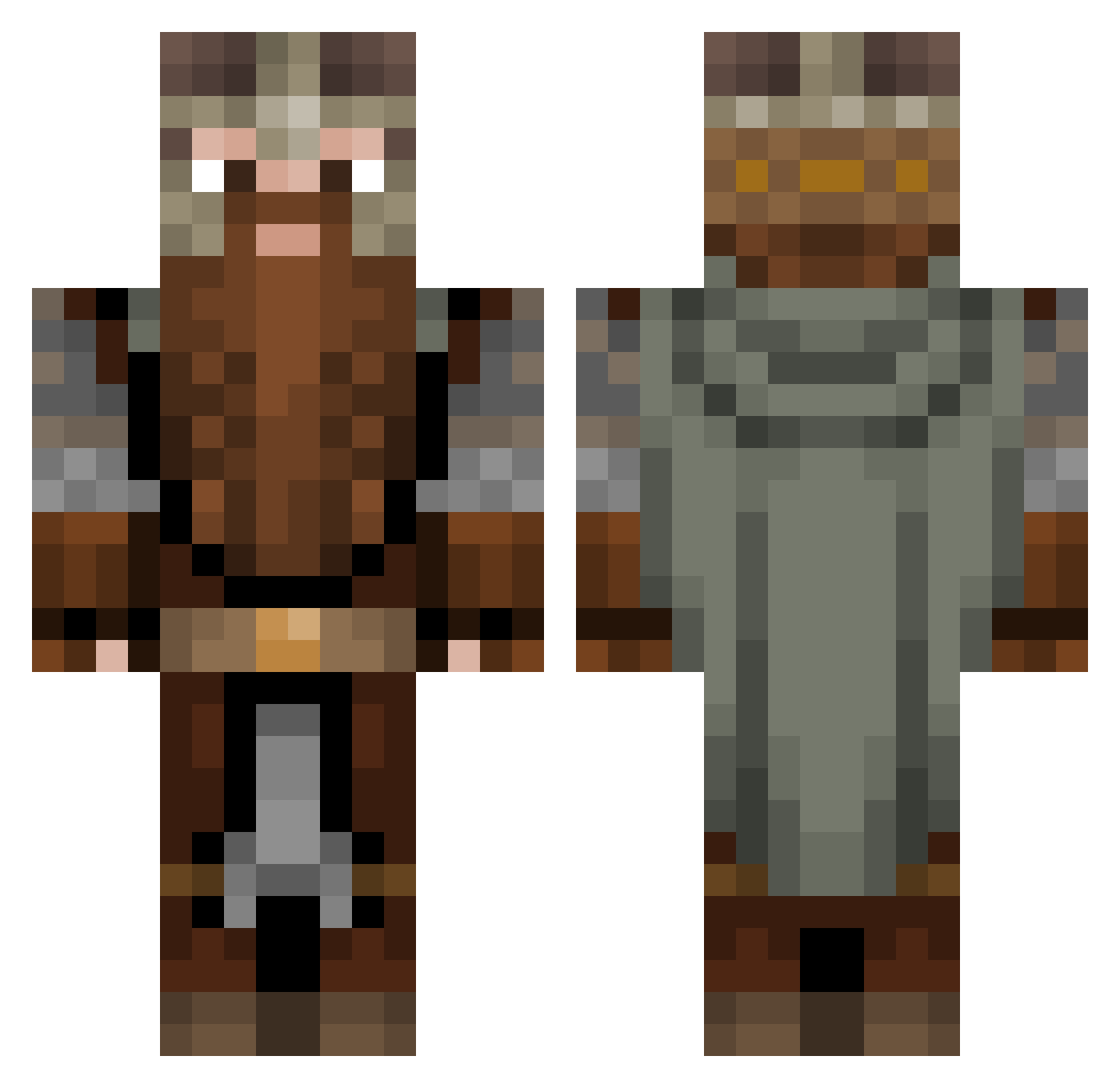 Lejoub Minecraft skin, front and back view