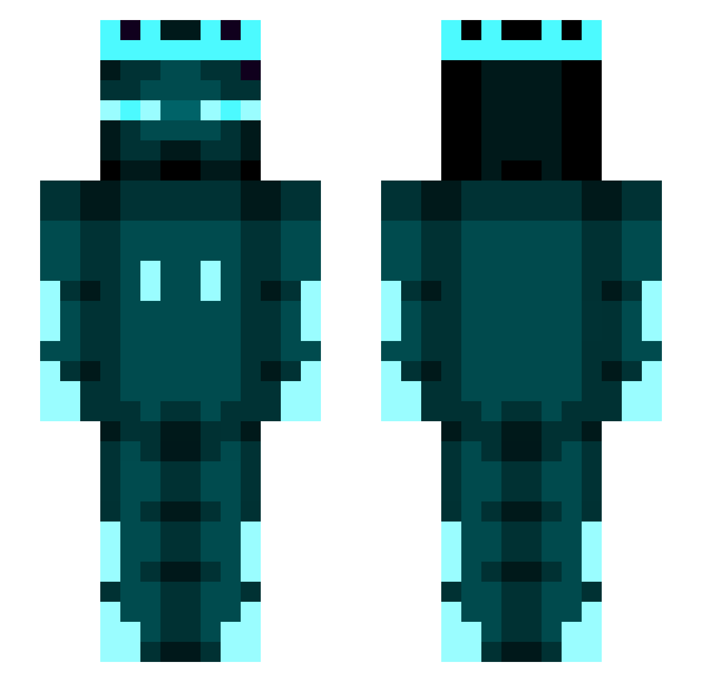7lv Minecraft skin, front and back view
